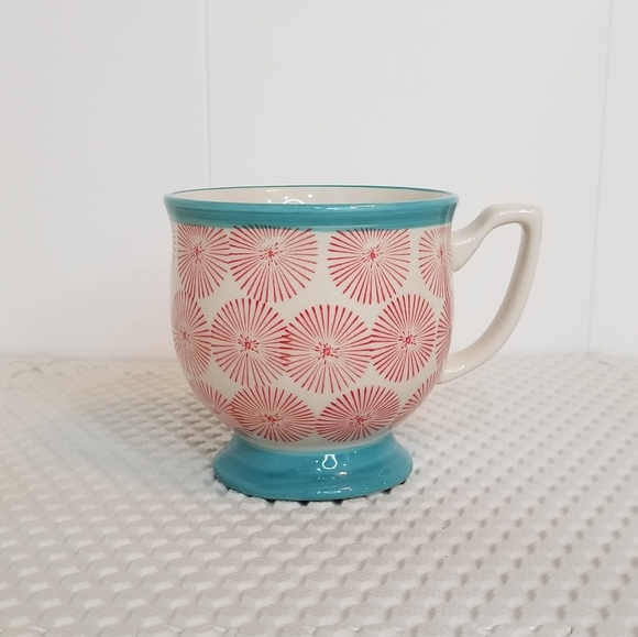 Pioneer Woman Red & Blue Burst Ceramic Mug - Picture 3 of 7